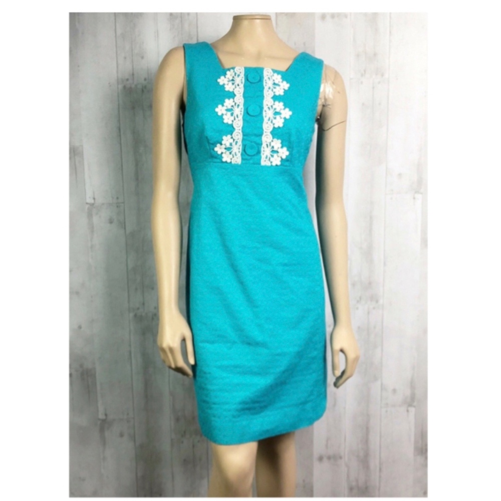 LILLY PULITZER Adelson Jacquard Shift Dress-Blue 8
